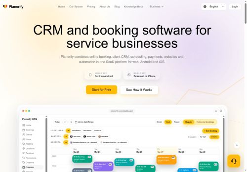 Planerify CRM для онлайн-запису, бронювання та сервісного бізнесу